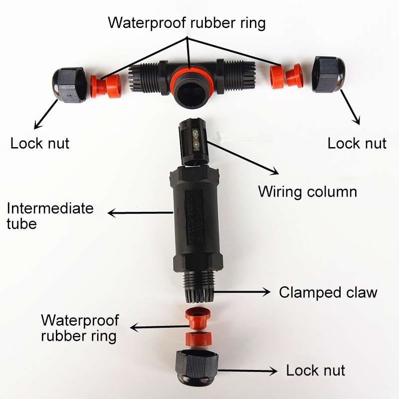 XY25 IP68 Waterproof 3 Pin T-type Cable Connector
