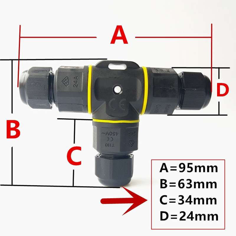XYT21 IP68 Waterproof 3 Pin T-type Cable Connector