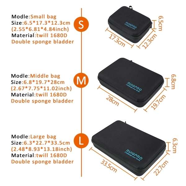 RUIGPRO Shockproof Waterproof Portable Case Box for DJI Osmo Action, Size: 17.3cm x 12.3cm x 6.5cm(B