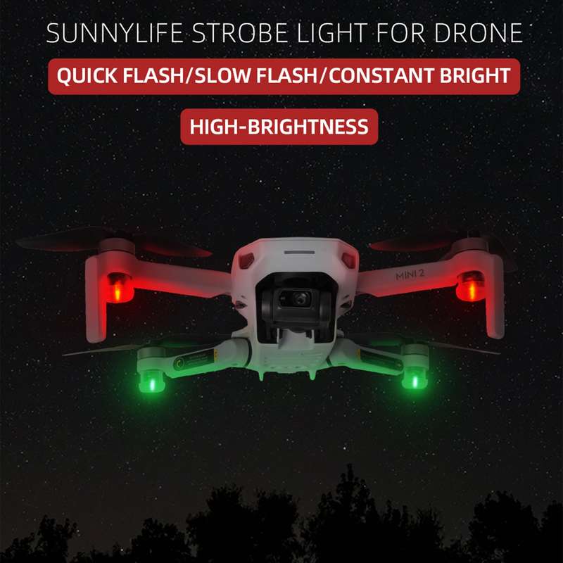 Sunnylife 2-Green + 2-Red Night Strobe LED Light Indicator Light for DJI Mavic 2 / Mini / Mavic Air