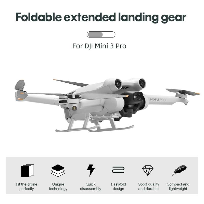 STARTRC Folding Anti-fall Anti-dirt Heightened Landing Gear Training Rack for DJI Mini 3 Pro (Grey)