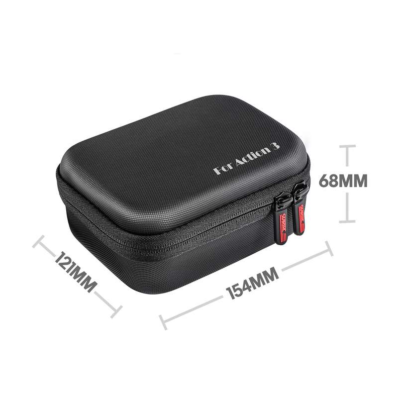 For DJI Osmo Action 3 STARTRC Camera Carry Case with Carabiner & Strap (Black)