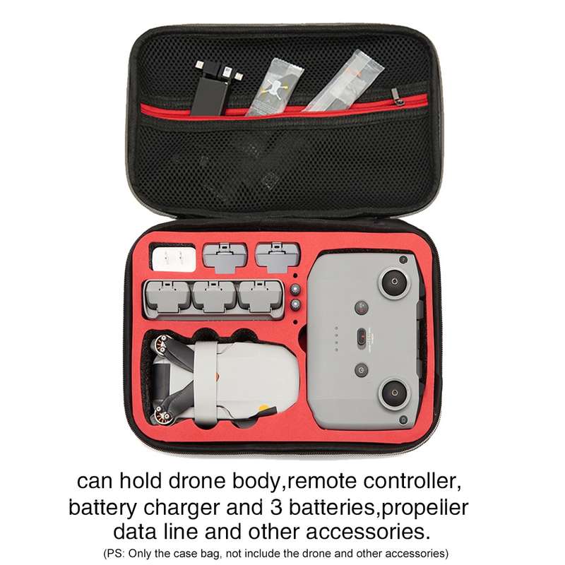 For DJI Mini 2 SE Grey Shockproof Carrying Hard Case Storage Bag, Size: 21.5 x 29.5 x 10cm (Black)