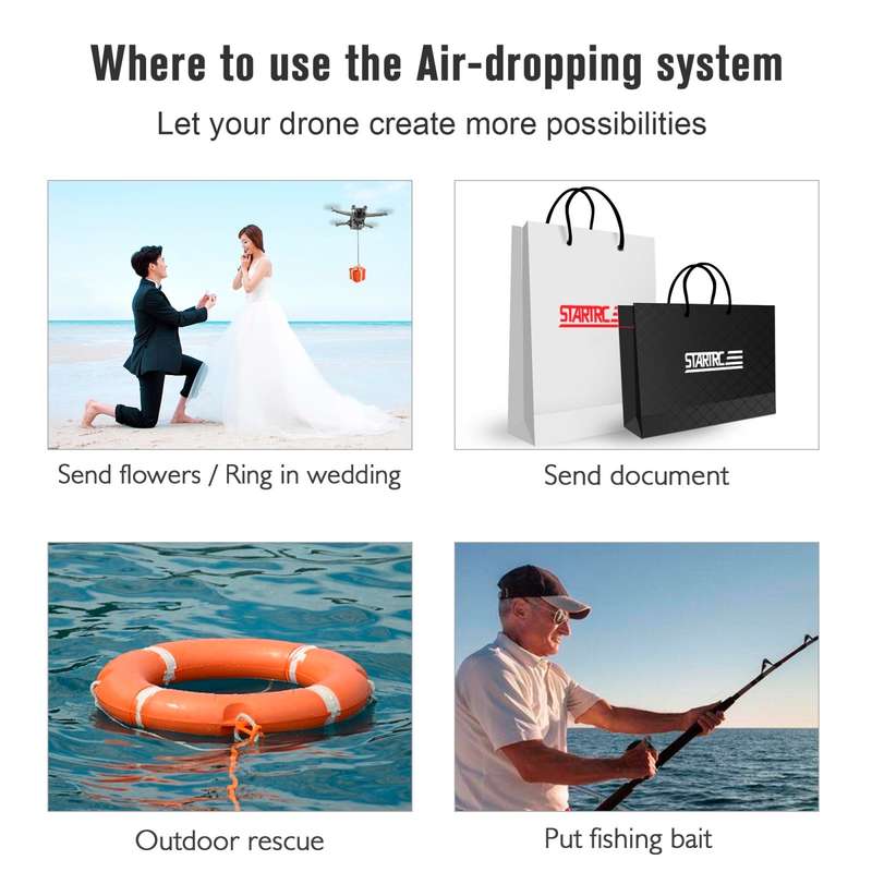 For DJI Mini 4 Pro STARTRC Magnetic Air-Dropping System Thrower Parabolic Bracket (Grey)