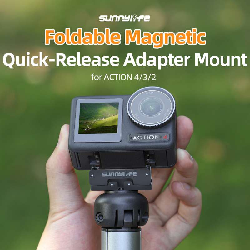 Sunnylife AD691 Magnetic Adapter Mount for DJI Action 2 / Osmo Action 3 / 4 (Black)