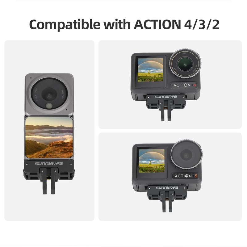 Sunnylife AD691 Magnetic Adapter Mount for DJI Action 2 / Osmo Action 3 / 4 (Black)