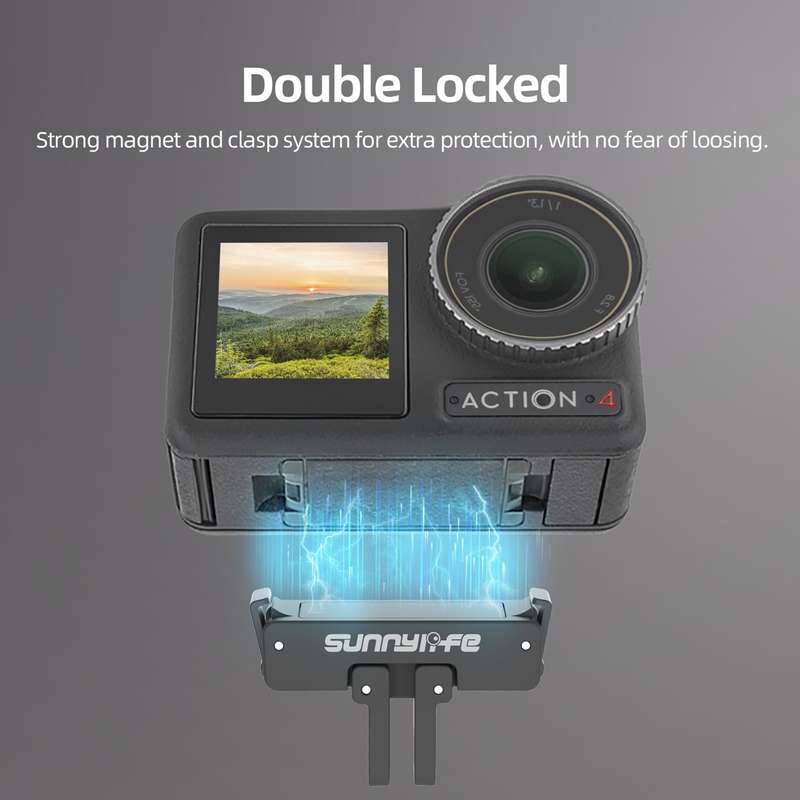Sunnylife AD691 Magnetic Adapter Mount for DJI Action 2 / Osmo Action 3 / 4 (Black)
