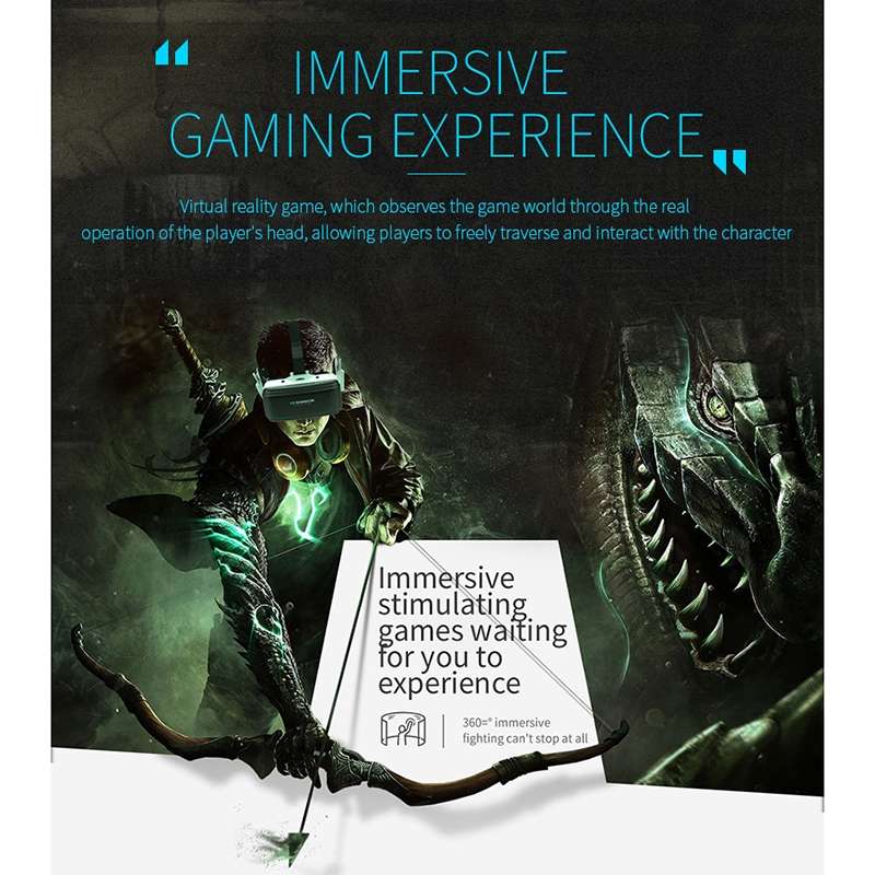 VR SHINECON G06E Virtual Reality 3D Video Glasses Suitable for 4.7 inch - 6.1 inch Smartphone with H