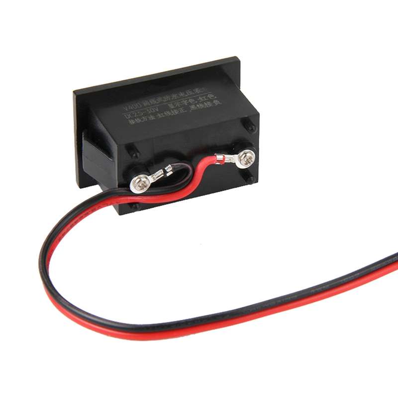 V40D 2 Wires Red Light Display Mini Waterproof IPX4 Digital Voltage Meter, Measure Voltage: DC 2.5-3