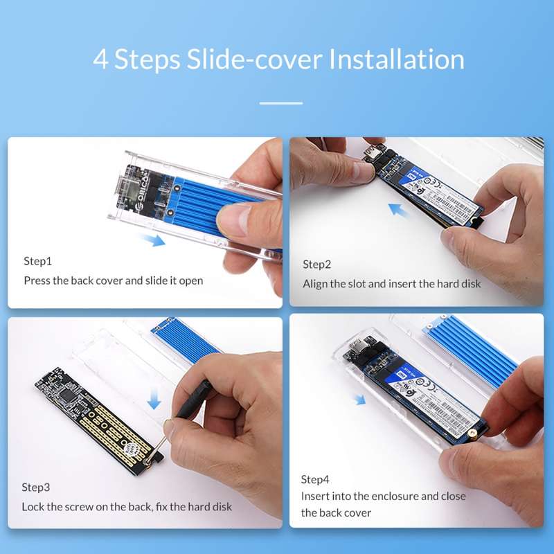 ORICO TCM2-C3 NVMe M.2 SSD Enclosure (10Gbps)(Silver)