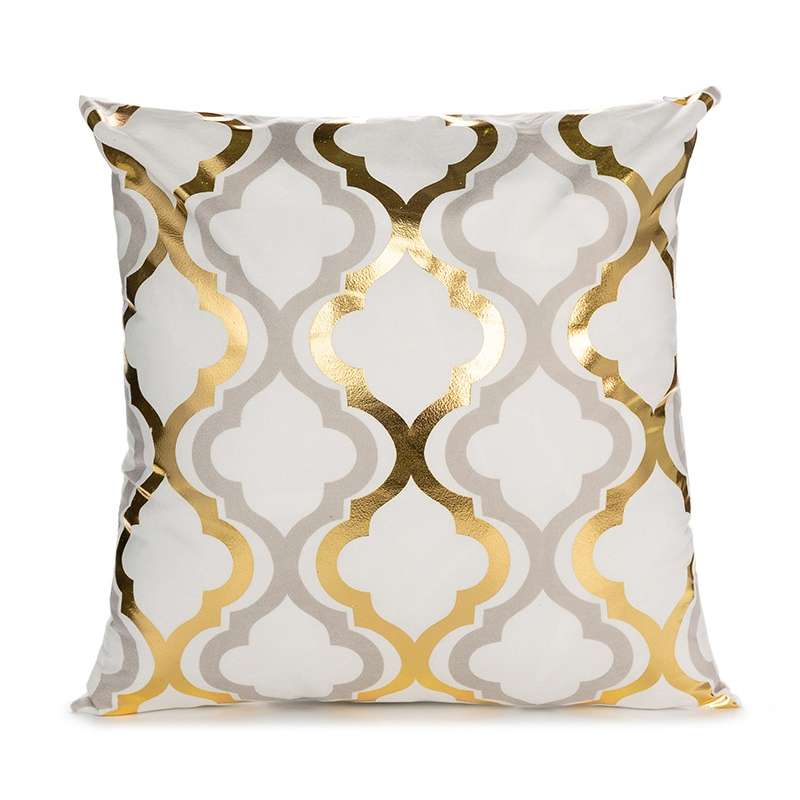 Gold Stamping Pillow Case Sofa Cushion Pillow Holder Home Decorations, No Pillow Core, Size: 45x45cm