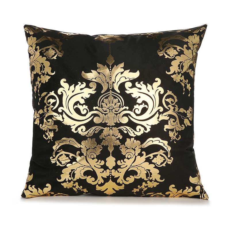 Gold Stamping Pillow Case Sofa Cushion Pillow Holder Home Decorations, No Pillow Core, Size: 45x45cm