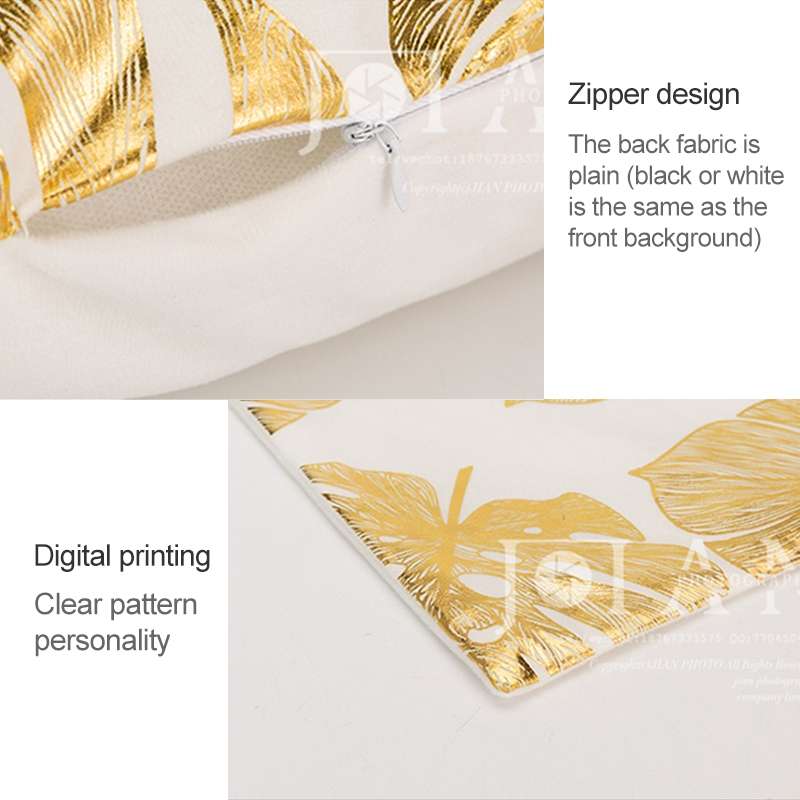 Gold Stamping Pillow Case Sofa Cushion Pillow Holder Home Decorations, No Pillow Core, Size: 45x45cm