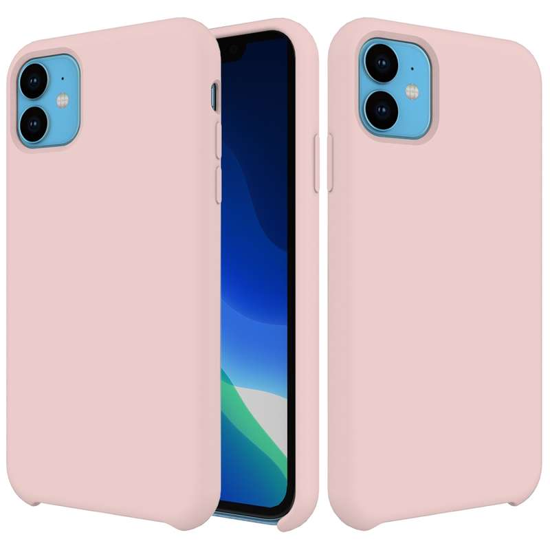 For iPhone 11 Solid Color Liquid Silicone Shockproof Case (Yellow)