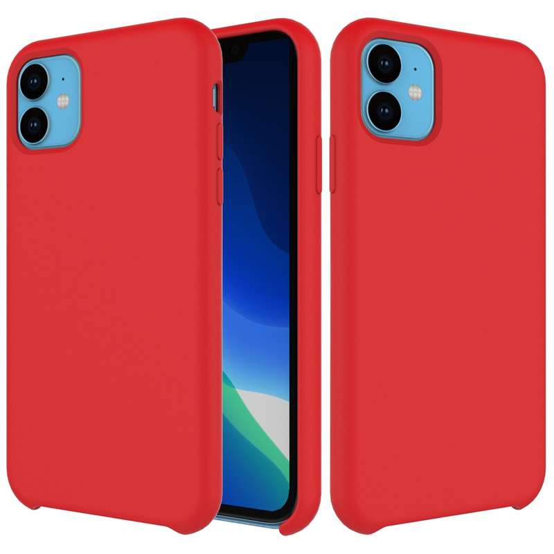 For iPhone 11 Solid Color Liquid Silicone Shockproof Case (Yellow)