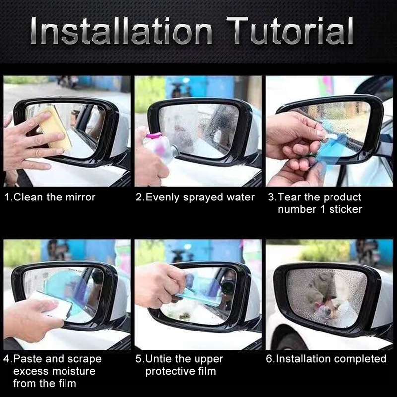 For Mazda CX-5 2016-2017 Car PET Rearview Mirror Protective Window Clear Anti-fog Waterproof Rain Sh