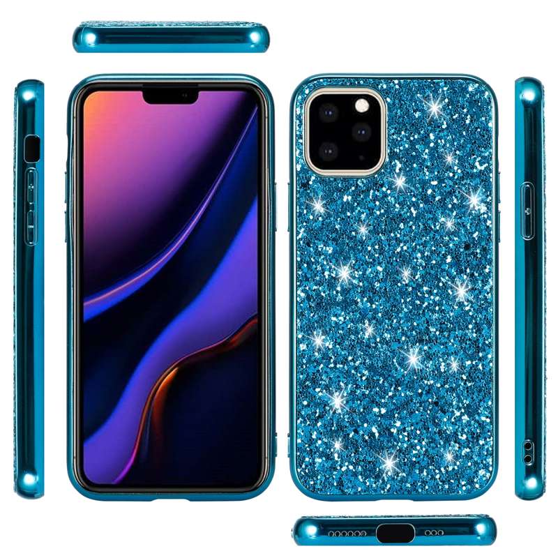 Glitter Powder Shockproof TPU Protective Case for iPhone 11(Blue)
