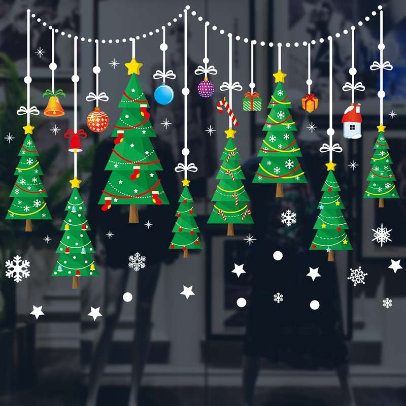 Window Glass Door Removable Christmas Festival Wall Sticker Decoration(6257)