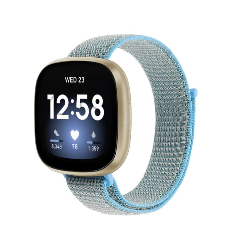 For Fitbit Versa 3 Nylon Loop Watch Band(Army Green)