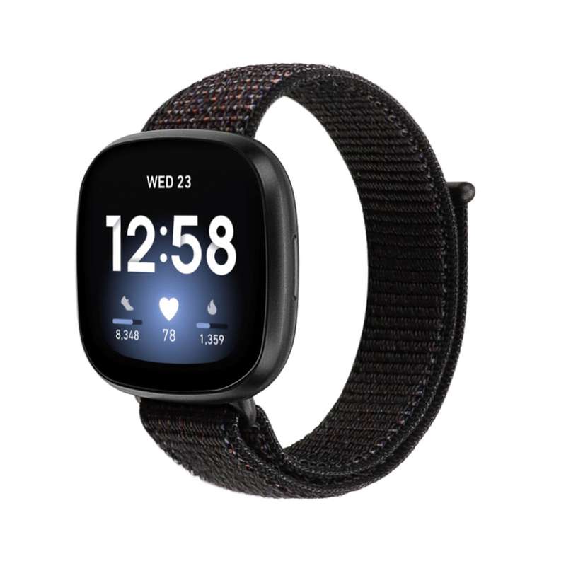 For Fitbit Versa 3 Nylon Loop Watch Band(Army Green)