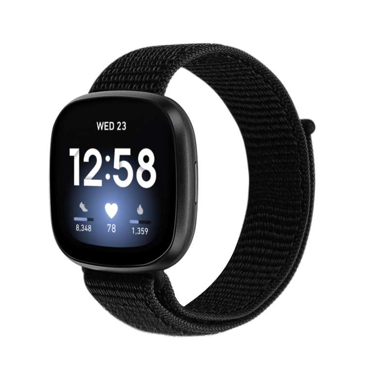 For Fitbit Versa 3 Nylon Loop Watch Band(Army Green)