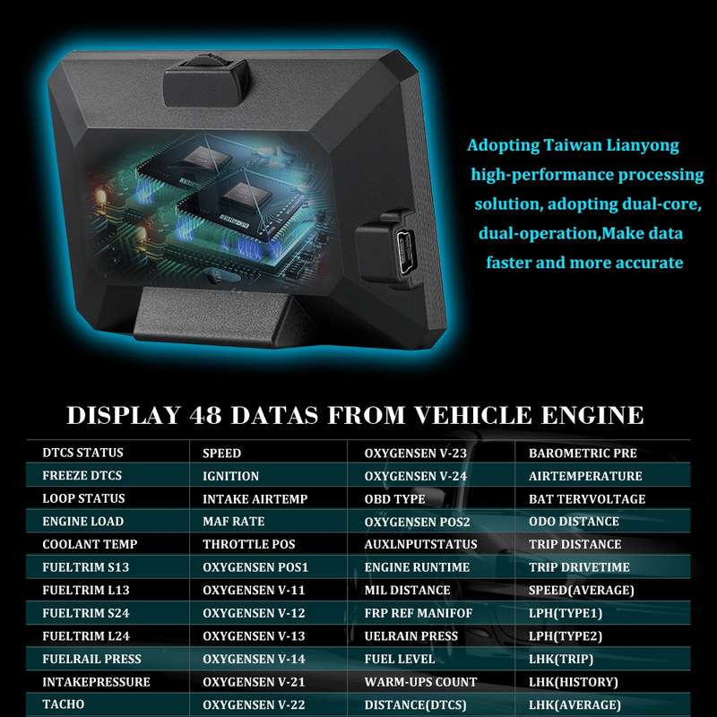 P16 Car HUD Head-up Display OBD2 Fault Code Elimination