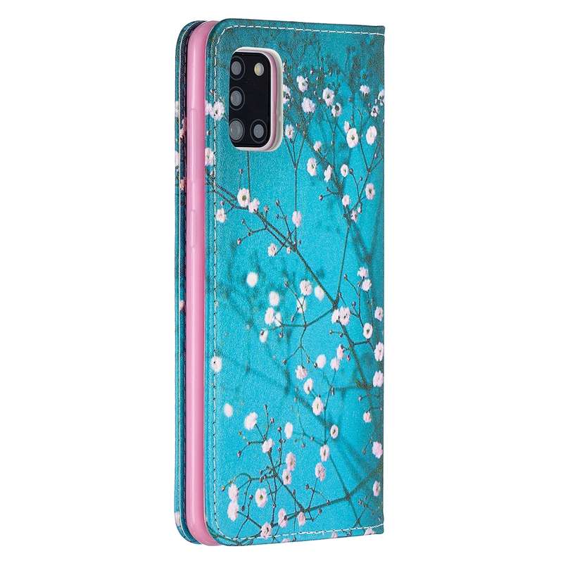 For Samsung Galaxy A31 Colored Drawing Pattern Invisible Magnetic Horizontal Flip PU Leather Case wi