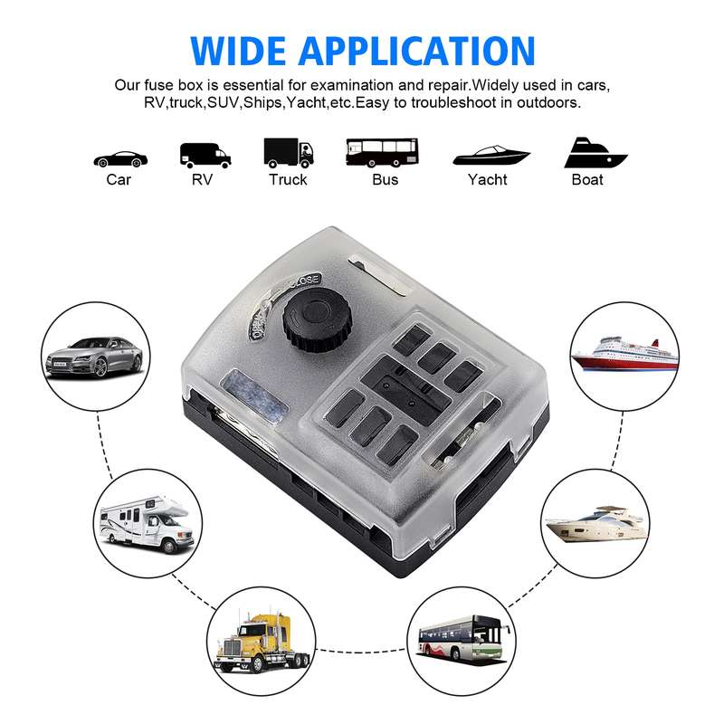 CS-1222A1 High Current Independent Positive and Negative 6-way LED Indicator Plug Fuse Box