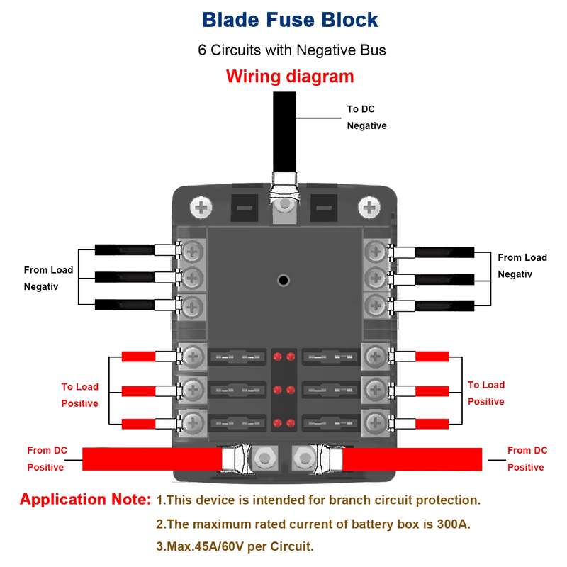 CS-1222A1 High Current Independent Positive and Negative 6-way LED Indicator Plug Fuse Box