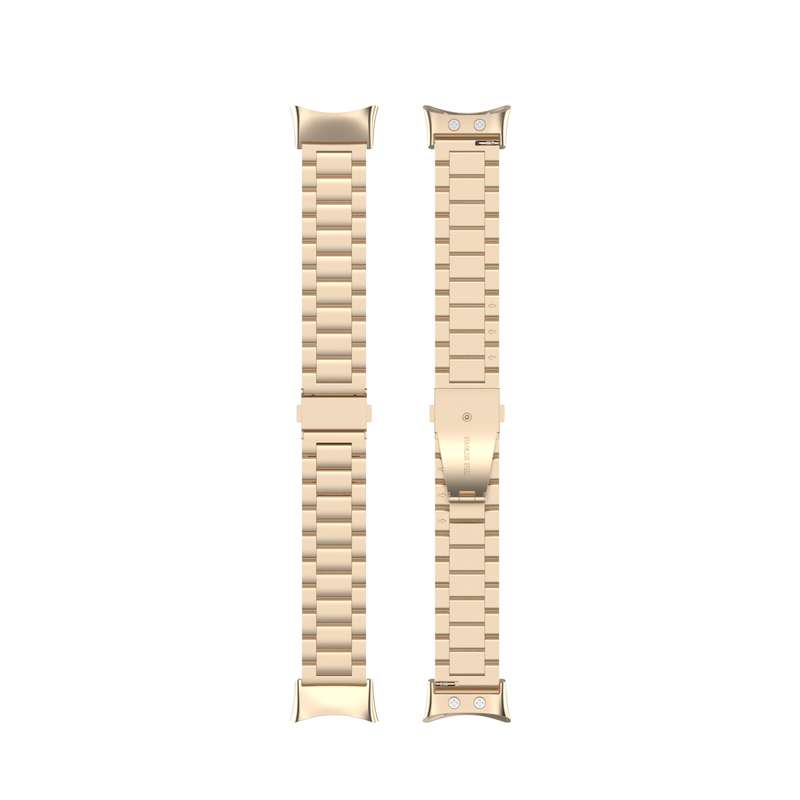 For Garmin Forerunner 45 / 45S / Swim 2 Universal Three Beads Stainless Steel Watch Band(Champagne G
