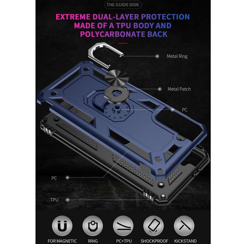 For Samsung Galaxy S21 5G Shockproof TPU + PC Protective Case with 360 Degree Rotating Holder(Black)