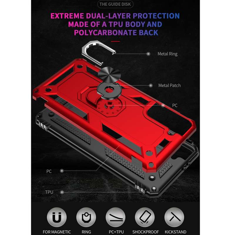 For Samsung Galaxy S21 5G Shockproof TPU + PC Protective Case with 360 Degree Rotating Holder(Black)