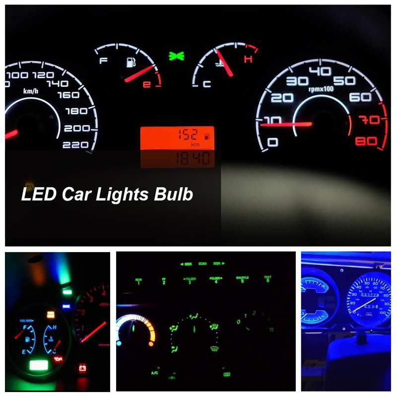 70 PCS T5 / T10 Car Modification LED Indicator Light with T5 / T10 Lamp Holder(Yellow Light
