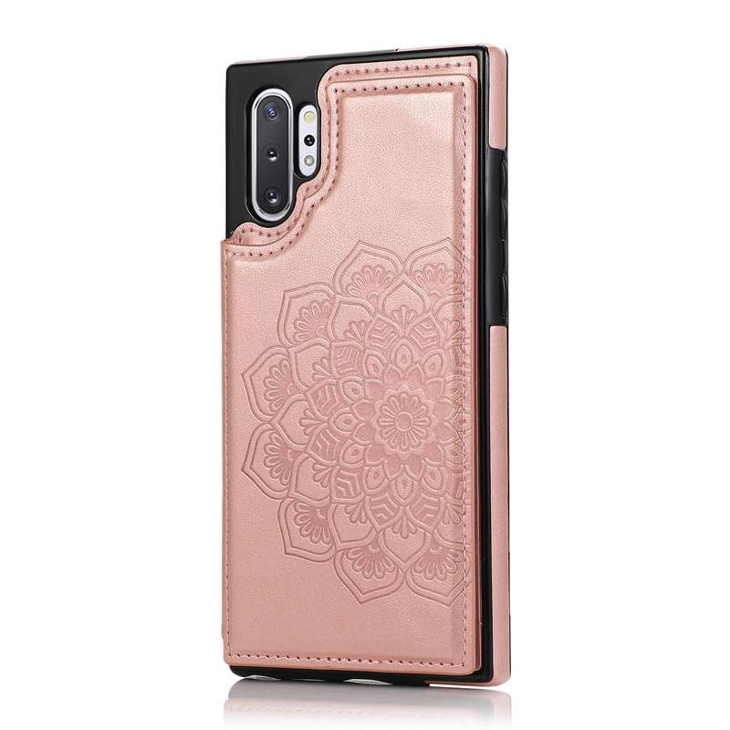 For Samsung Galaxy Note 10 Plus Double Buckle Mandala Pattern PU+TPU Protective Case with Card Slots