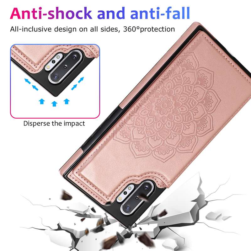 For Samsung Galaxy Note 10 Plus Double Buckle Mandala Pattern PU+TPU Protective Case with Card Slots