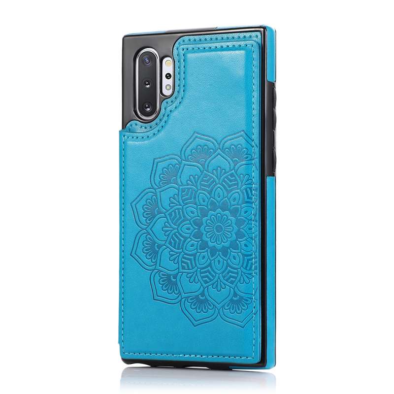 For Samsung Galaxy Note 10 Plus Double Buckle Mandala Pattern PU+TPU Protective Case with Card Slots