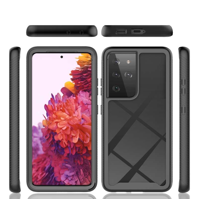 For Samsung Galaxy S21 Ultra 5G Starry Sky Solid Color Series Shockproof PC + TPU Protective Case(Wh
