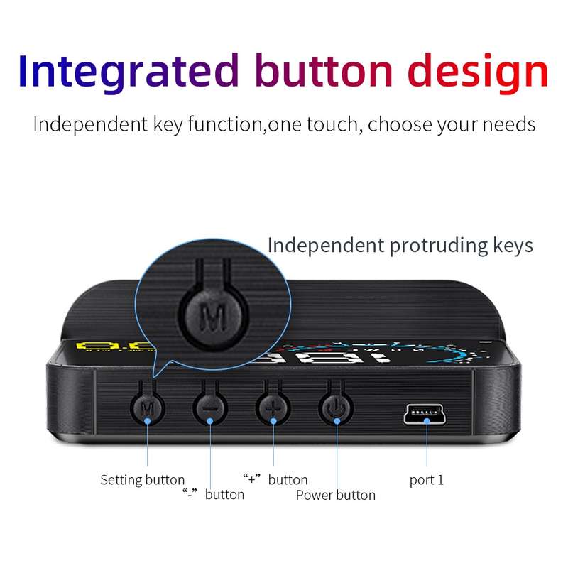 M12 OBD2 + GPS Mode Car Head-up Display HUD Overspeed / Speed / Water Temperature / Low Voltage / Fa