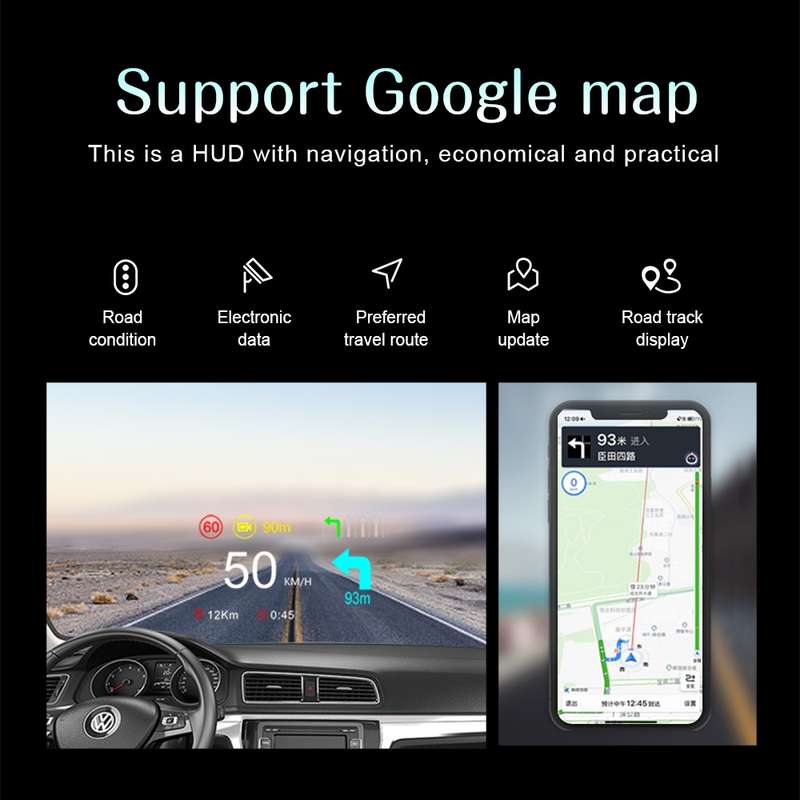C1 OBD2 + GPS Mode Car HUD Head-up Display Compass / Speed / Water Temperature / Voltage Display / S