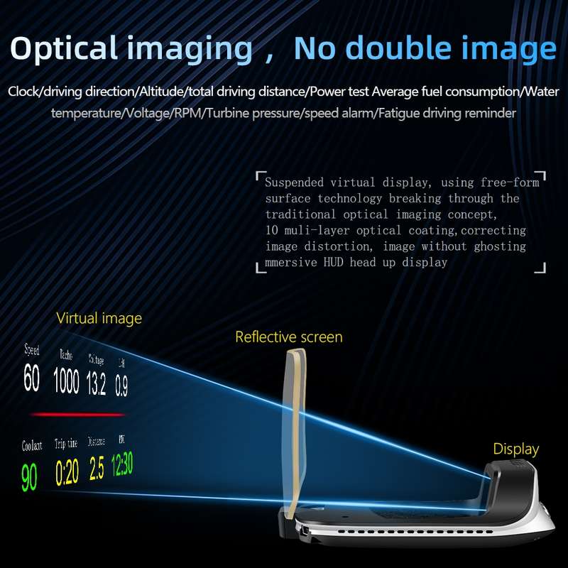 C3 OBD2 + GPS Mode Car Head-up Display HUD Overspeed / Speed / Water Temperature Too High / Voltage