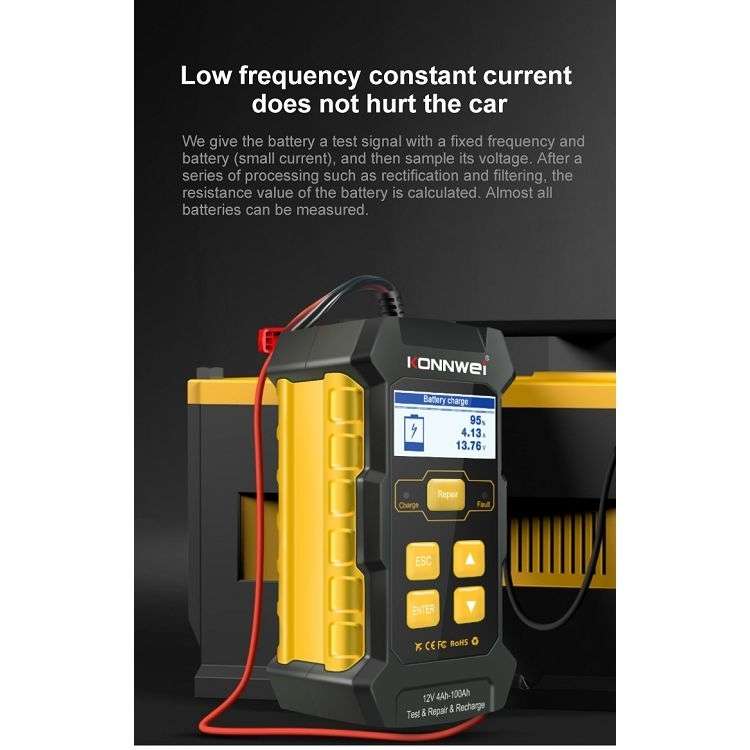 KONNWEI KW510 3 in 1 Car Battery Tester / Charger / Repairer, Support 8 Languages(US Plug)