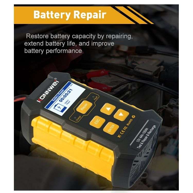 KONNWEI KW510 3 in 1 Car Battery Tester / Charger / Repairer, Support 8 Languages(US Plug)