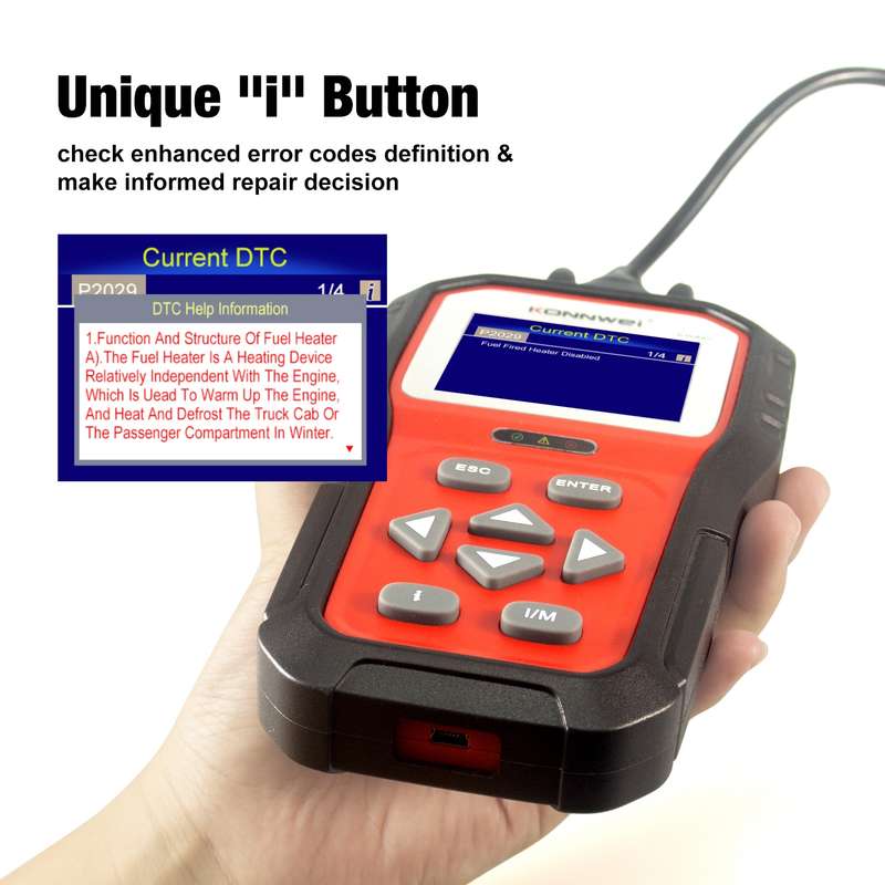 KONNWEI KW860 Car 2.8 inch TFT Color Screen Battery Tester Support 8 Languages / I Key Analysis Func