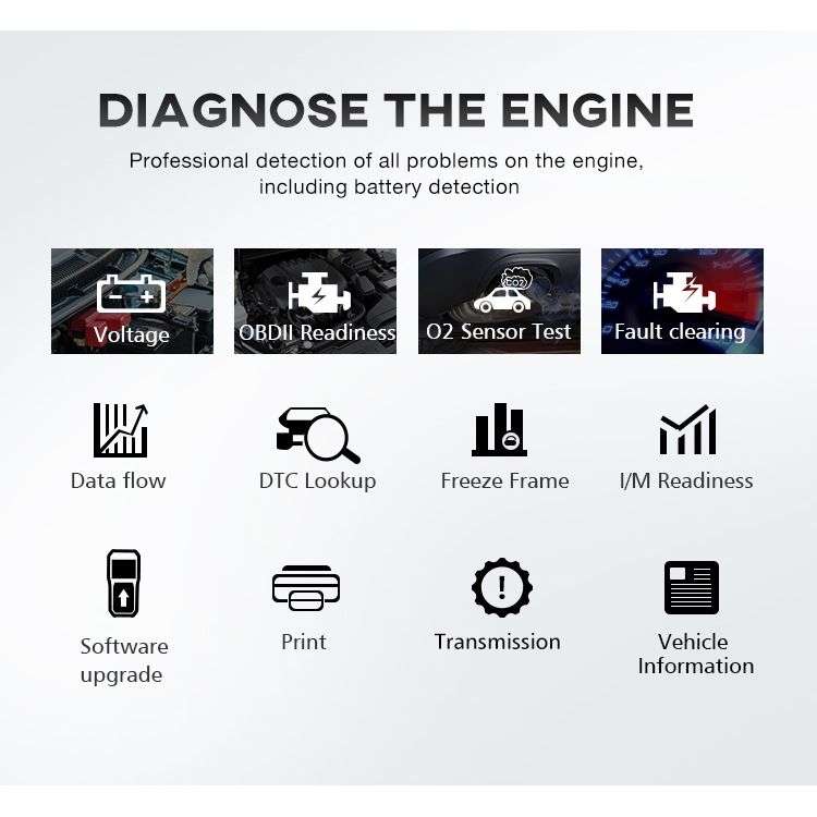 KONNWEI KW860 Car 2.8 inch TFT Color Screen Battery Tester Support 8 Languages / I Key Analysis Func