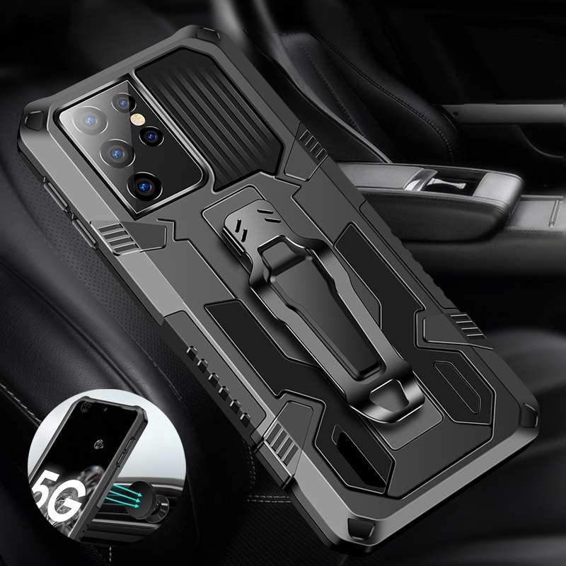 For Xiaomi Poco M3 Machine Armor Warrior Shockproof PC + TPU Protective Case(Black)