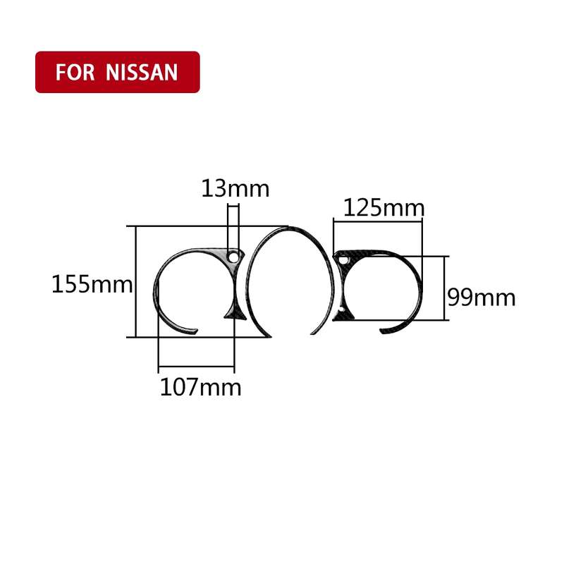 Car Carbon Fiber Dashboard Panel Decorative Sticker for Nissan 370Z Z34 2009-, Left and Right Drive