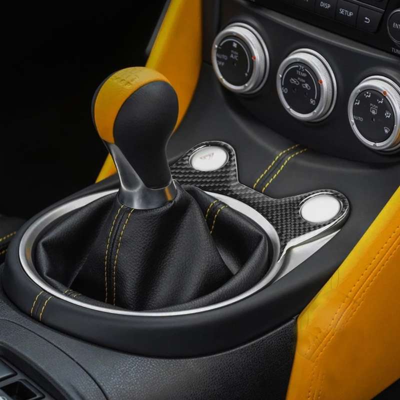 Car Carbon Fiber Half Gear Position Console Panel Decorative Sticker for Nissan 370Z Z34 2009-, Left
