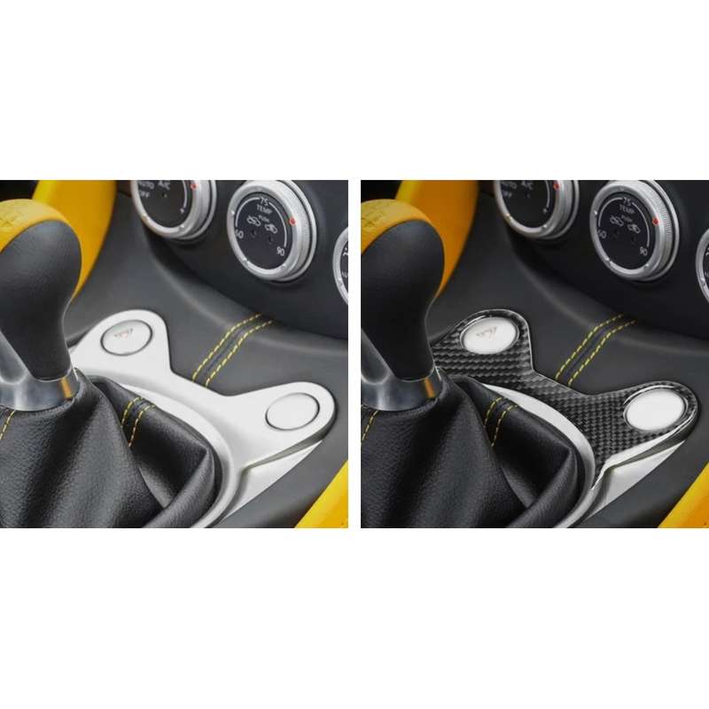 Car Carbon Fiber Half Gear Position Console Panel Decorative Sticker for Nissan 370Z Z34 2009-, Left