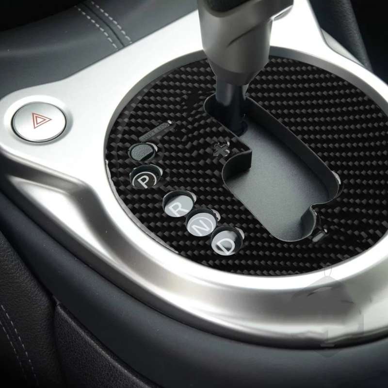 Car Carbon Fiber Manual Transmission Panel Decorative Sticker for Nissan 370Z Z34 2009- Left Drive