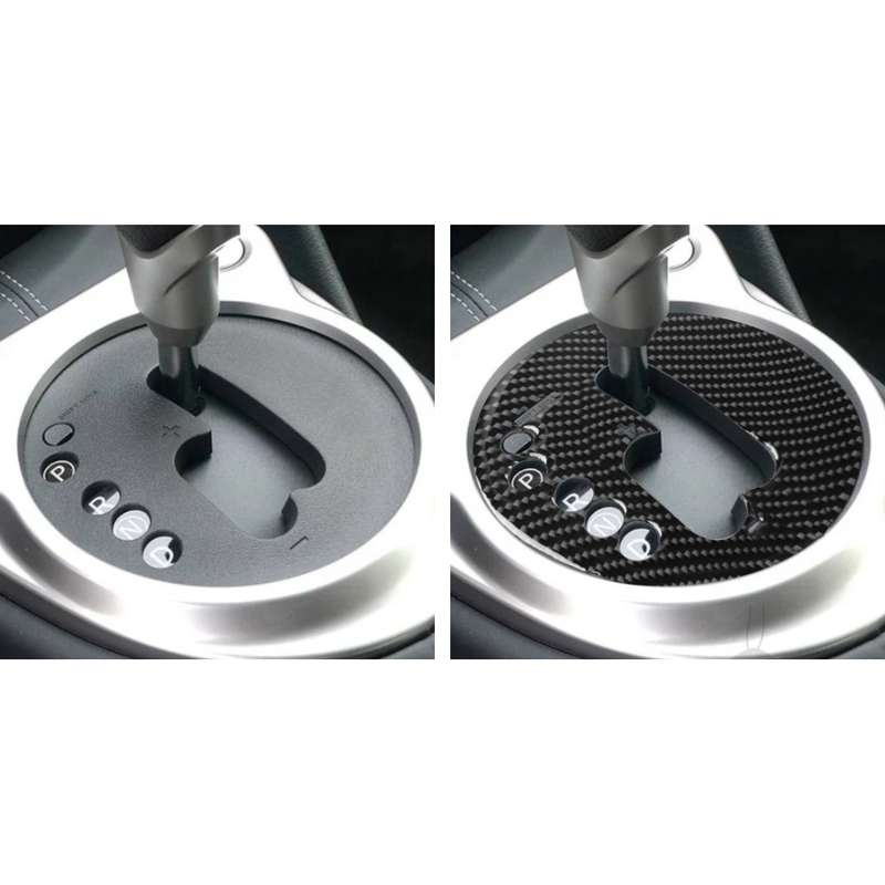 Car Carbon Fiber Manual Transmission Panel Decorative Sticker for Nissan 370Z Z34 2009- Left Drive